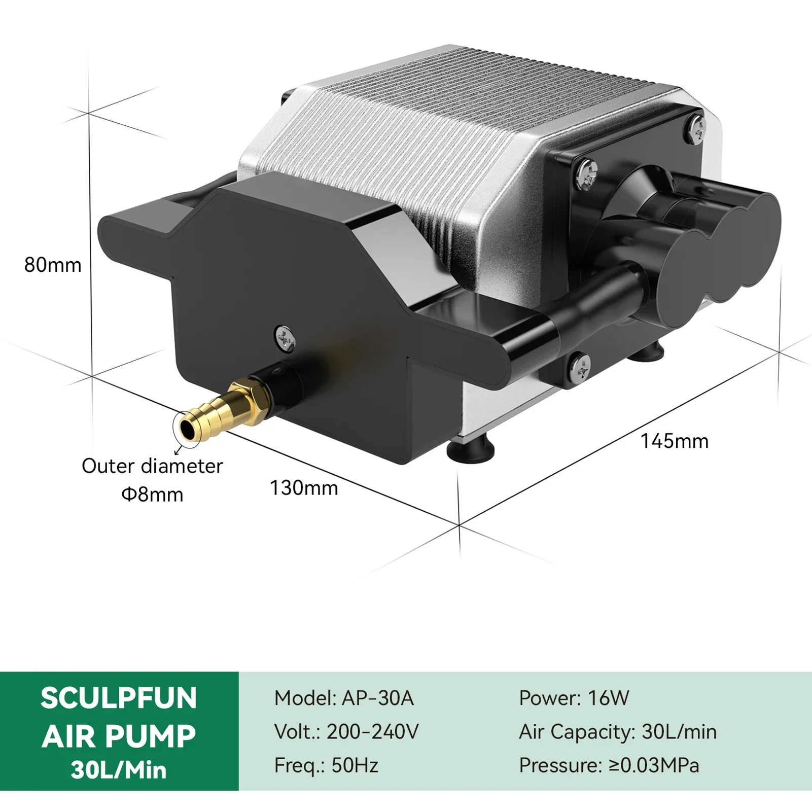 Air Assist Pump Laser - 30L/Min Lazer Hava Destek Pompası Hava