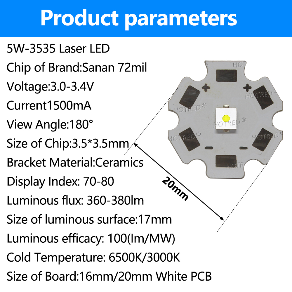 LED 5W 3535 Düz Beyaz Lazer Bo - Industrial Laser Diode incelemesi ve fiyatı