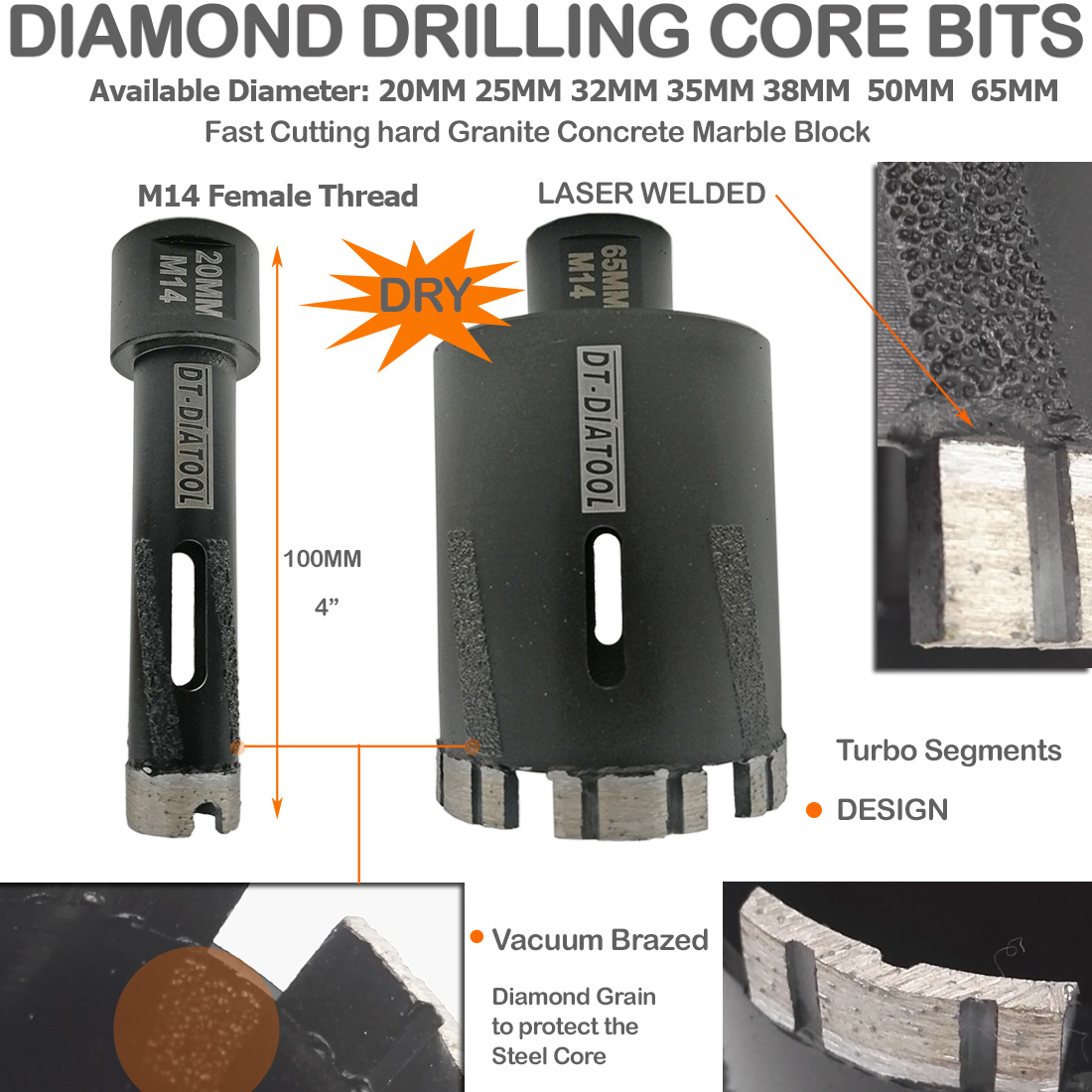 DT-DIATOOL 1 adet M14 konu laz - Industrial Laser Drill incelemesi ve fiyatı